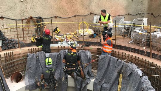 Der SWR filmt die Industriekletterer bei spektakulären Montagearbeiten an der Hochmoselbrücke